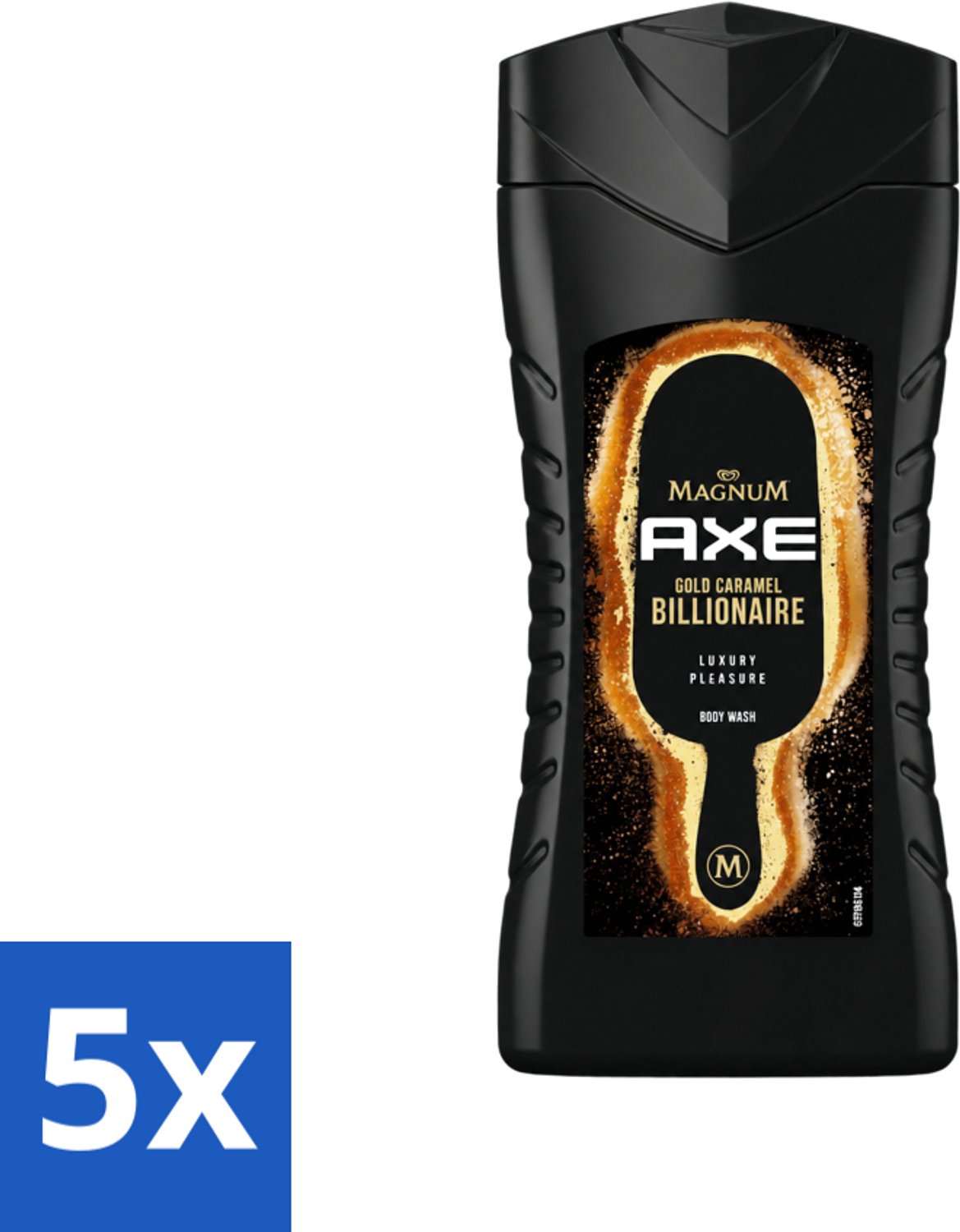 5 x Axe X Magnum - Douchegel - Gold Caramel Billionaire - 250 ml - Voordeelverpakking - 5 stuks