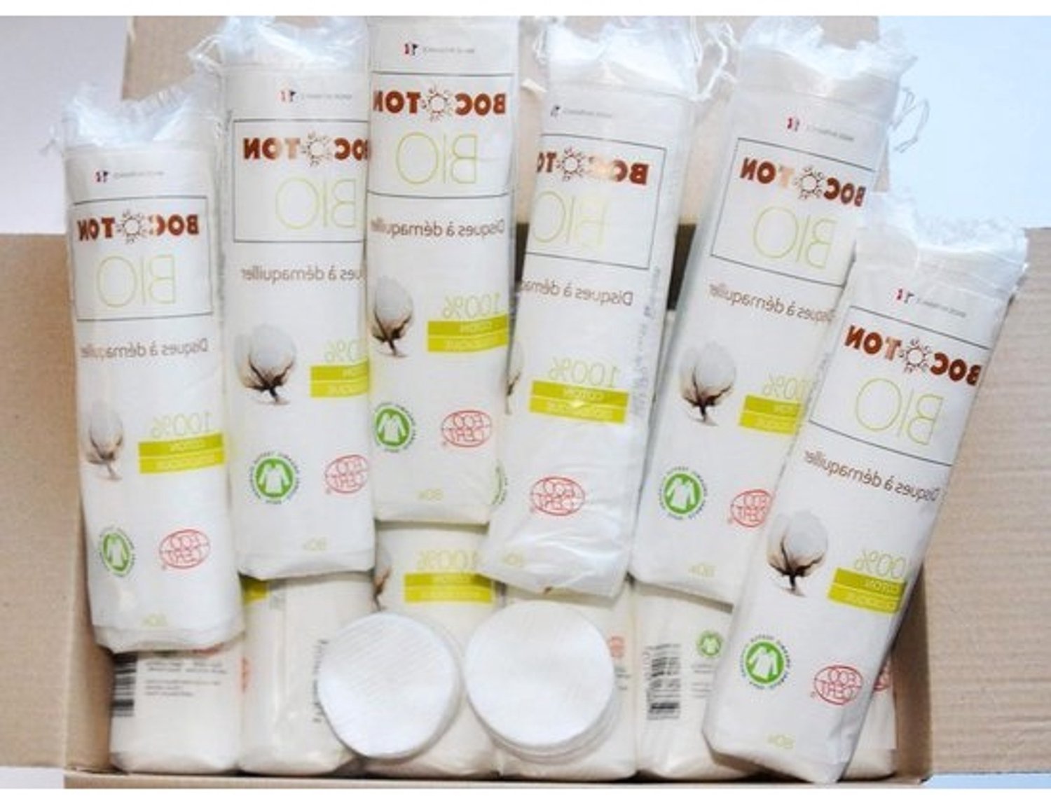 Make-updoekjes van biologisch katoen - Herbruikbare make-uppads - Make-up verwijderen - 100% biologisch katoen - 2400 stuks - Wit