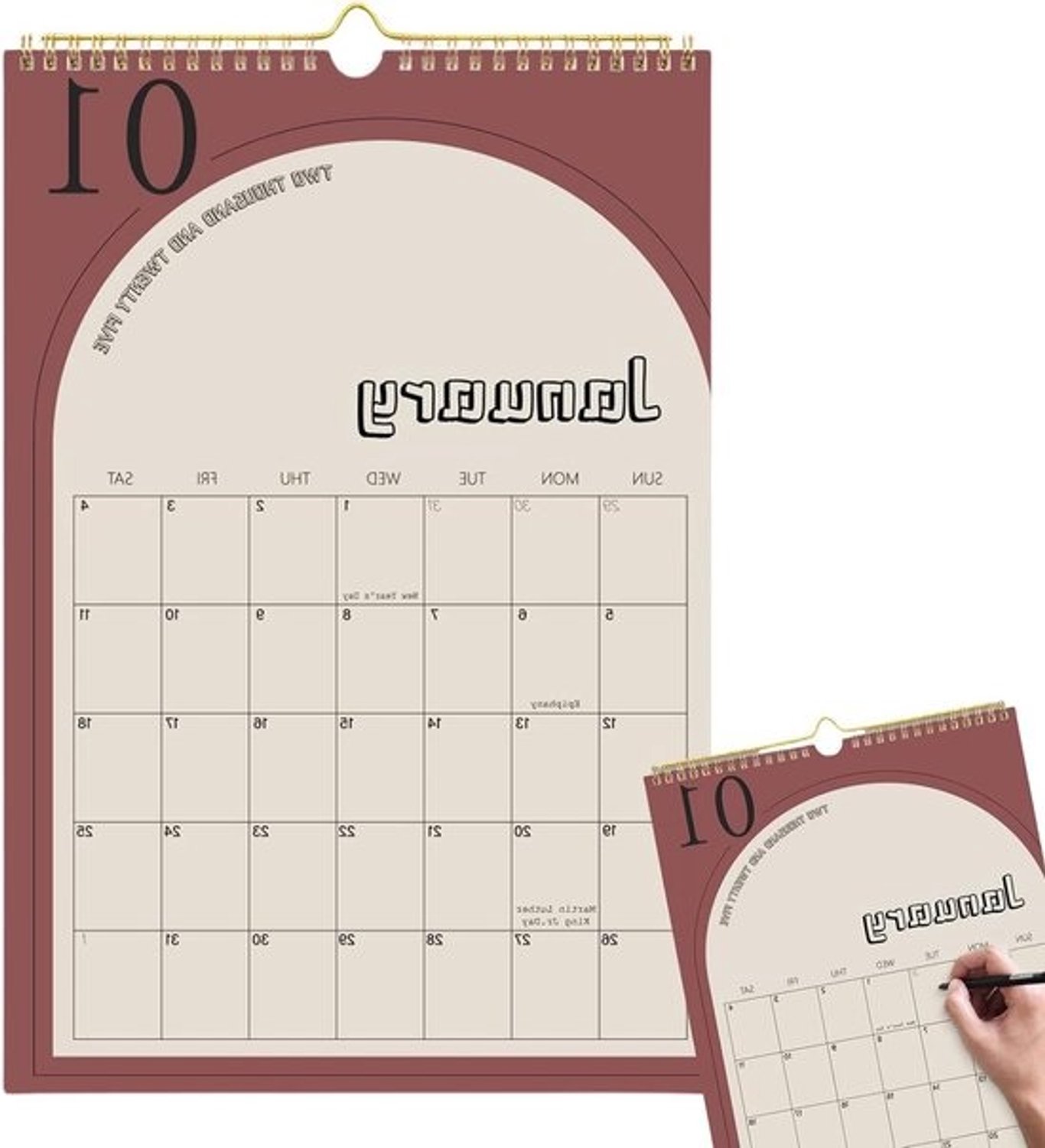 Maandkalender voor aan de muur - Kalender 2025 2026 - Langetermijnplanning - 18 maanden overzicht - 375 x 254 cm - Wit