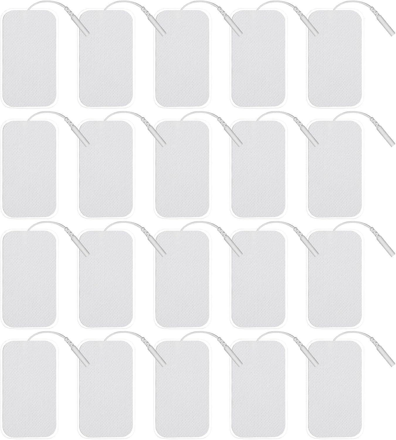 Set van 20 Herbruikbare Grote Elektroden Pads 100 x 50 mm voor TENS en EMS Apparaten met 2 mm Plug Aansluiting
