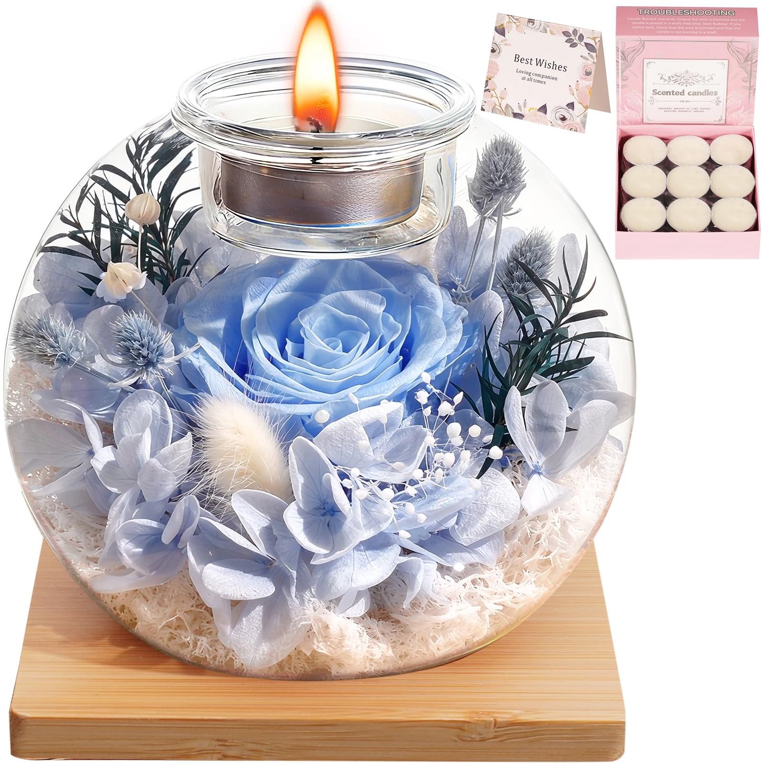 Eeuwige Roos - Geschenkpakket met 18 Geurkaarsen - Romantisch Cadeau voor Moederdag - Valentijnsdag - Verjaardag - Woondecoratie