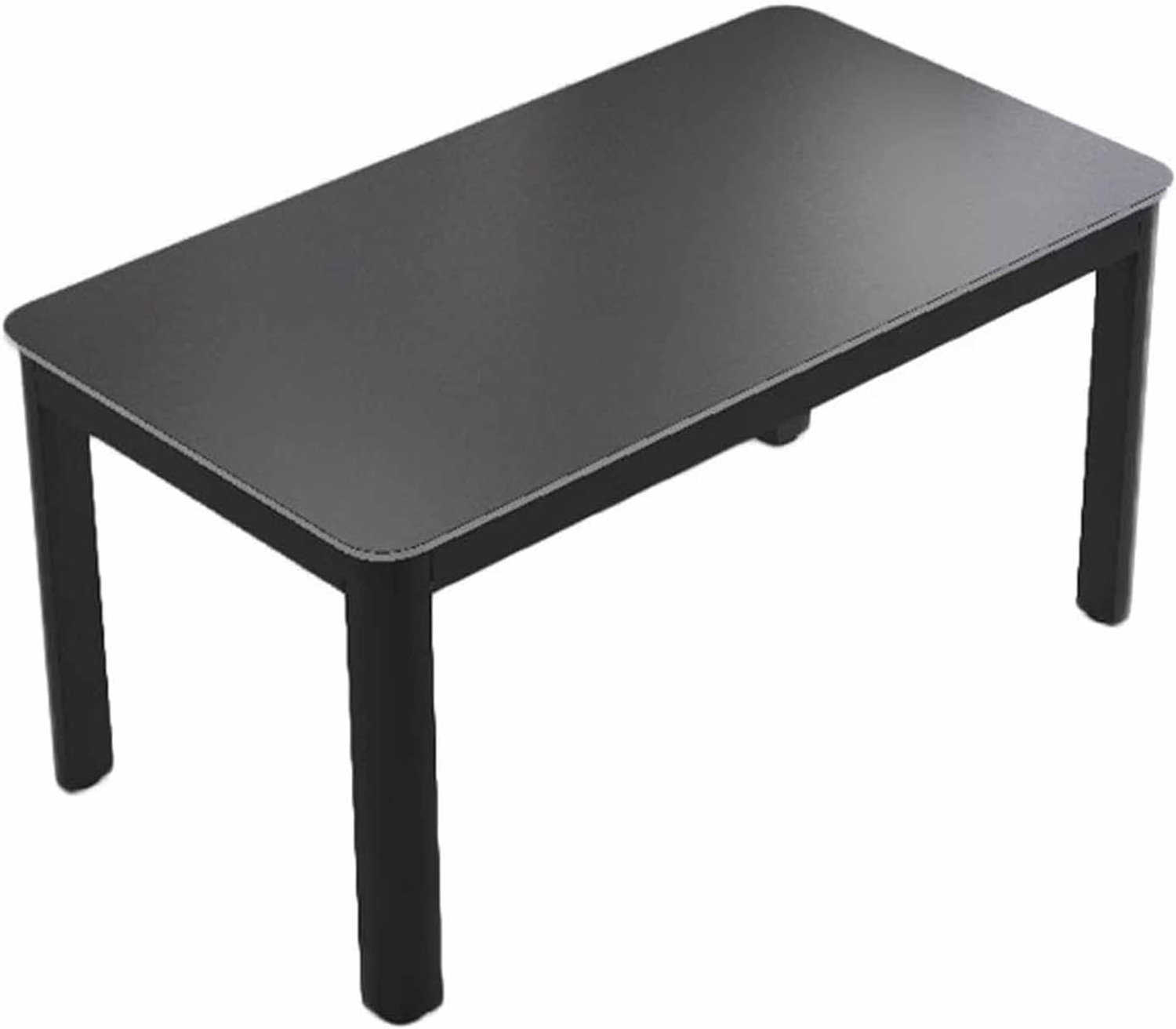 Eettafel, 4-zits rechthoekige eettafel met zwart metalen poten leisteen oppervlak, keuken eetkamer kantoor bureau