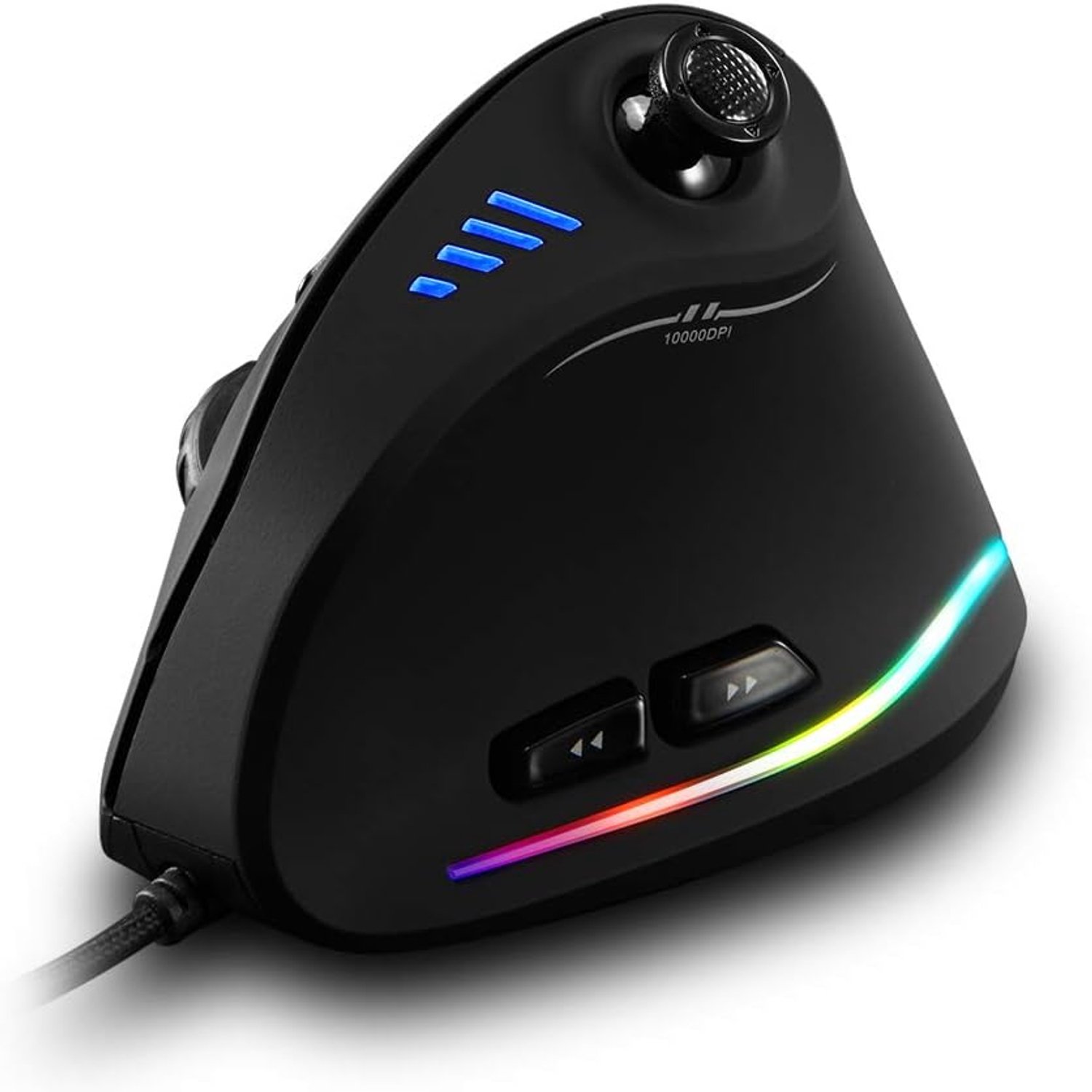 Muis met Stuurstang,10.000DPI Gaming Muis,11 Toetsen Ergonomische Muis,Bekabeld Computer Muis Mouse voor PC,Mac
