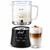 Vivid Green Glazen Melkopschuimer - Vaatwasserbestendig - PFAS-vrij - Uitneembare Glazen Kan - Inductie - 400 ml - Elektrisch - Warm & Koud Schuim en Chocolademelk