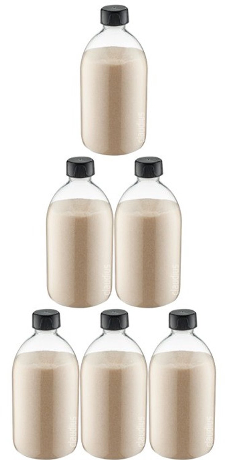Claudius Scrubzout Amandel 650 gram - Fles met zwarte dop - set van 6 stuks - Hydraterende Lichaamsscrub - Body Scrub