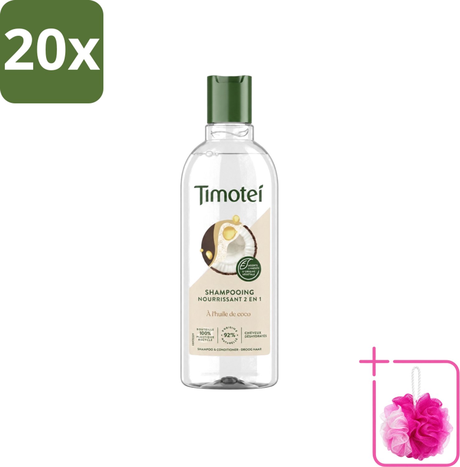 20 x Timotei - Shampoo - Nourrissant - 2in1 - 300ml - Bulkverpakking - Shampoo haar verzorging - Douchemop - Haar reinigen