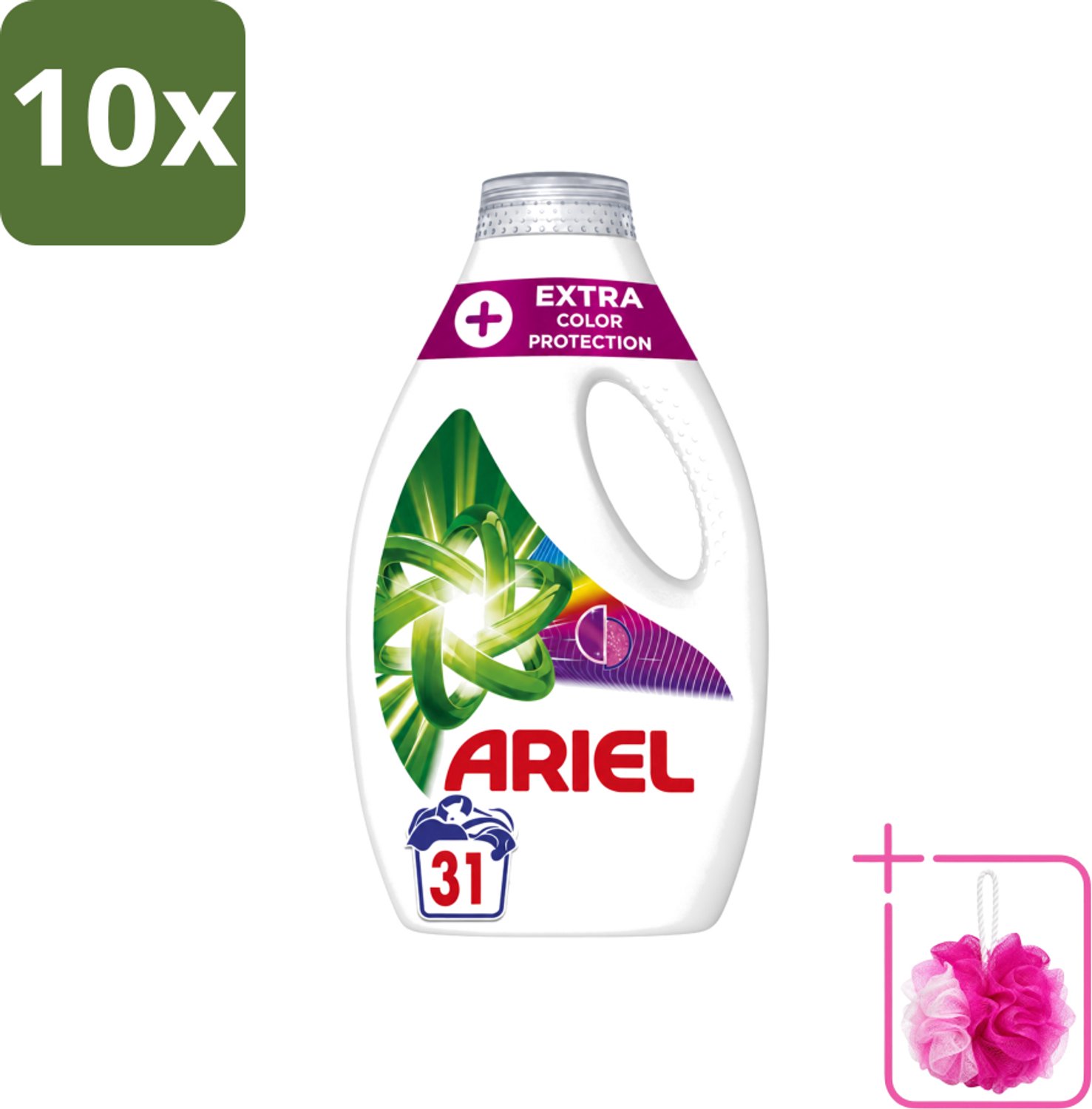 10 x Ariel Original - Extra Kleurbescherming - Vloeibaar Wasmiddel - Gekleurde Was - 31 Wasbeurten - Bulkverpakking - Kleurbescherming - Douchemop - Wasmiddel