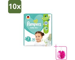 10 x Pampers – Luiers – Active Baby Dry Maat 7 – 30 Luiers - Bulkverpakking - Luiers voor baby - Douchemop - Droge luiers