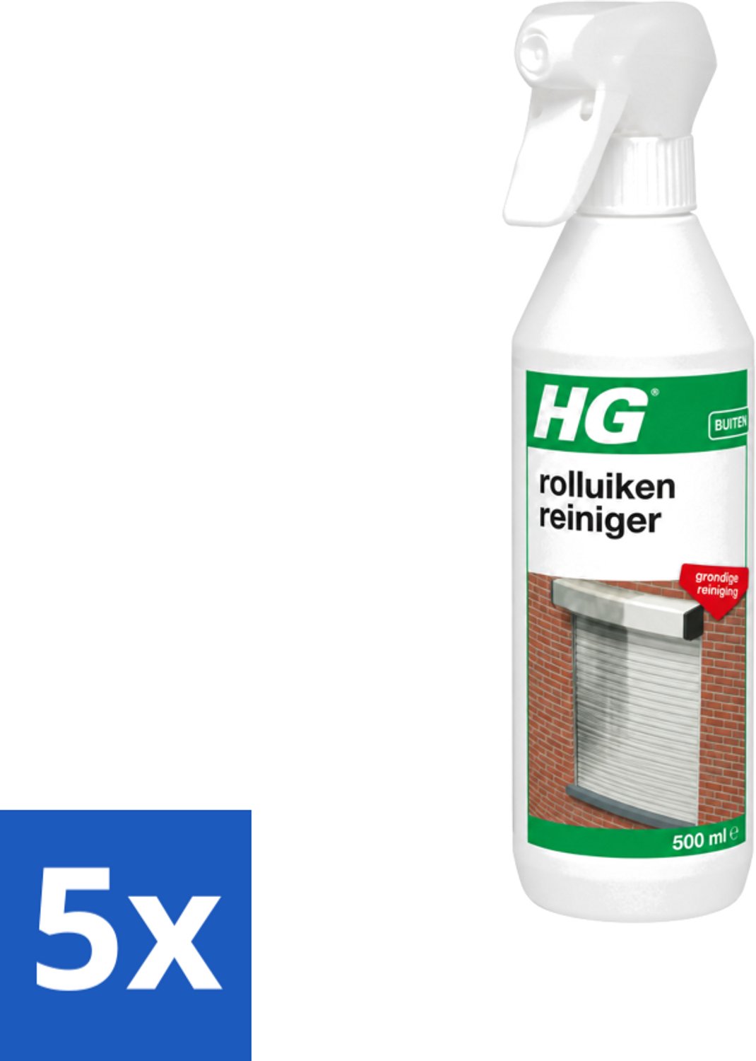5 x HG - Rolluikenreiniger - Grondige Reiniging - 500 ml - Voordeelverpakking - 5 stuks