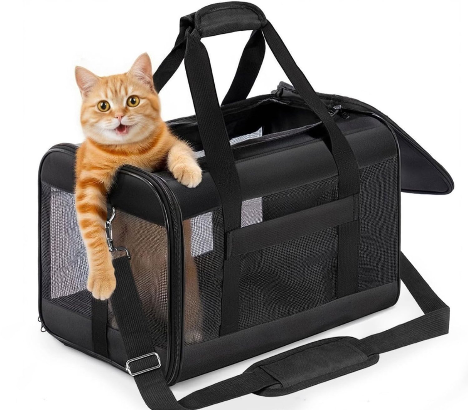 DYVNS® Katten Vervoersbox - Reismand Katten - Draagtas - Transportbox - Opvouwbaar - Zwart