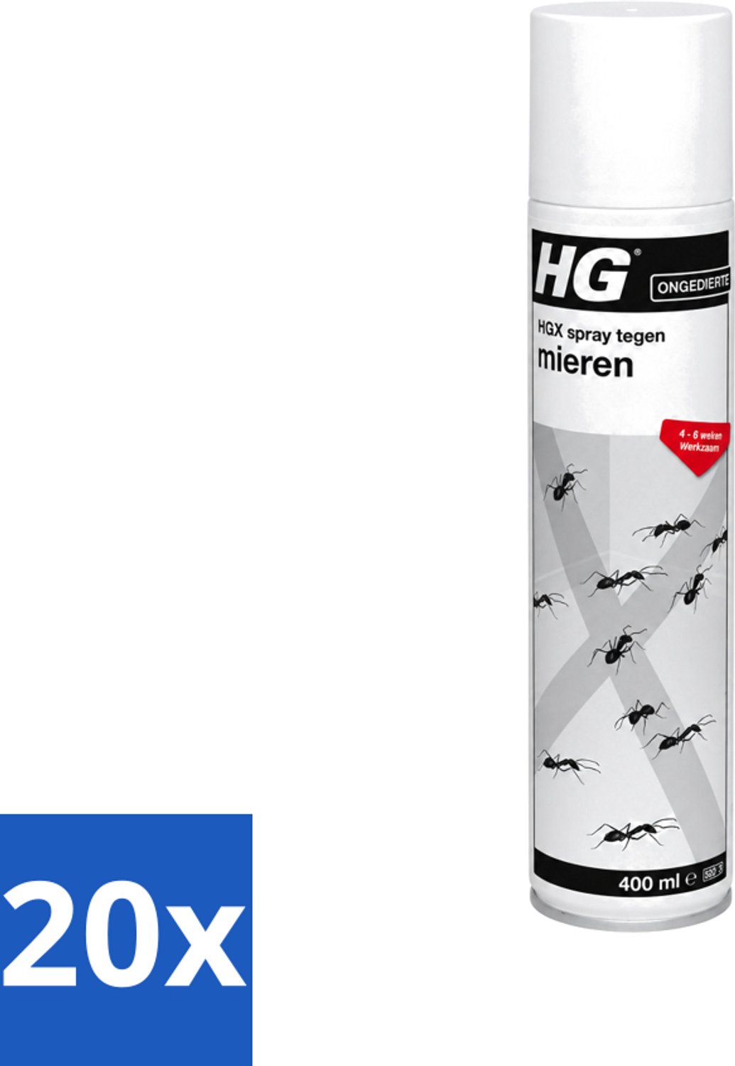 20 x HG X - Spray tegen Mieren - Direct Werkende Mierenbestrijding - 400 ml - Voordeelverpakking - 20 stuks