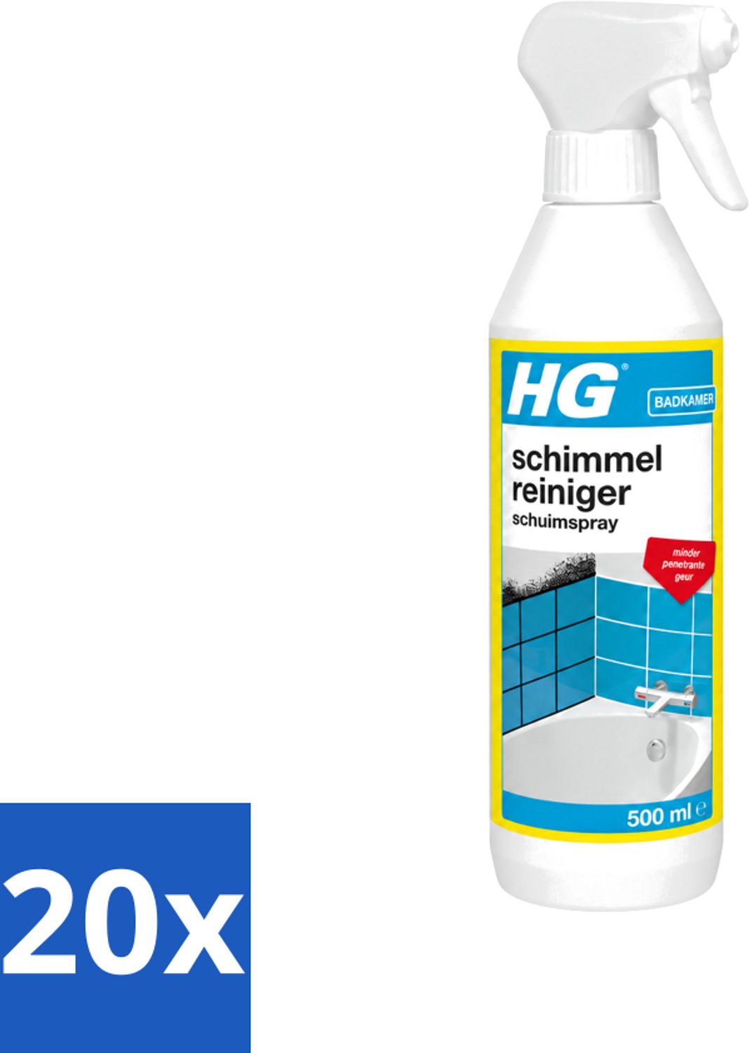 20 x HG - Sanitair - Schimmelreiniger - Schuimspray - 500 ml - Voordeelverpakking - 20 stuks