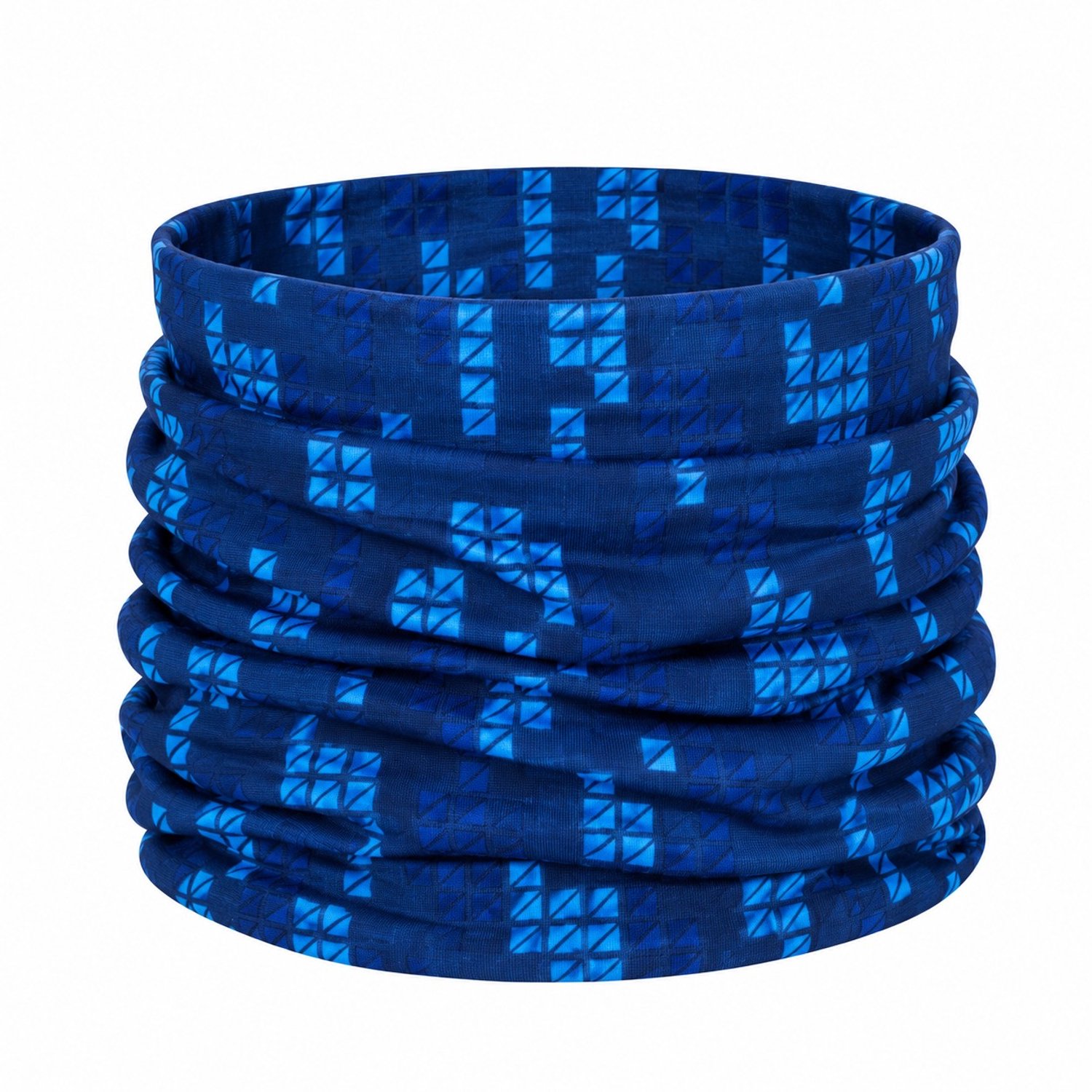 Haarsoires Haarband Multifunctioneel 45x25cm - Geometrische Print - Blauw - Elastische Stof - Bandana Col Nekwarmer - Sport Outdoor Casual - Unisex