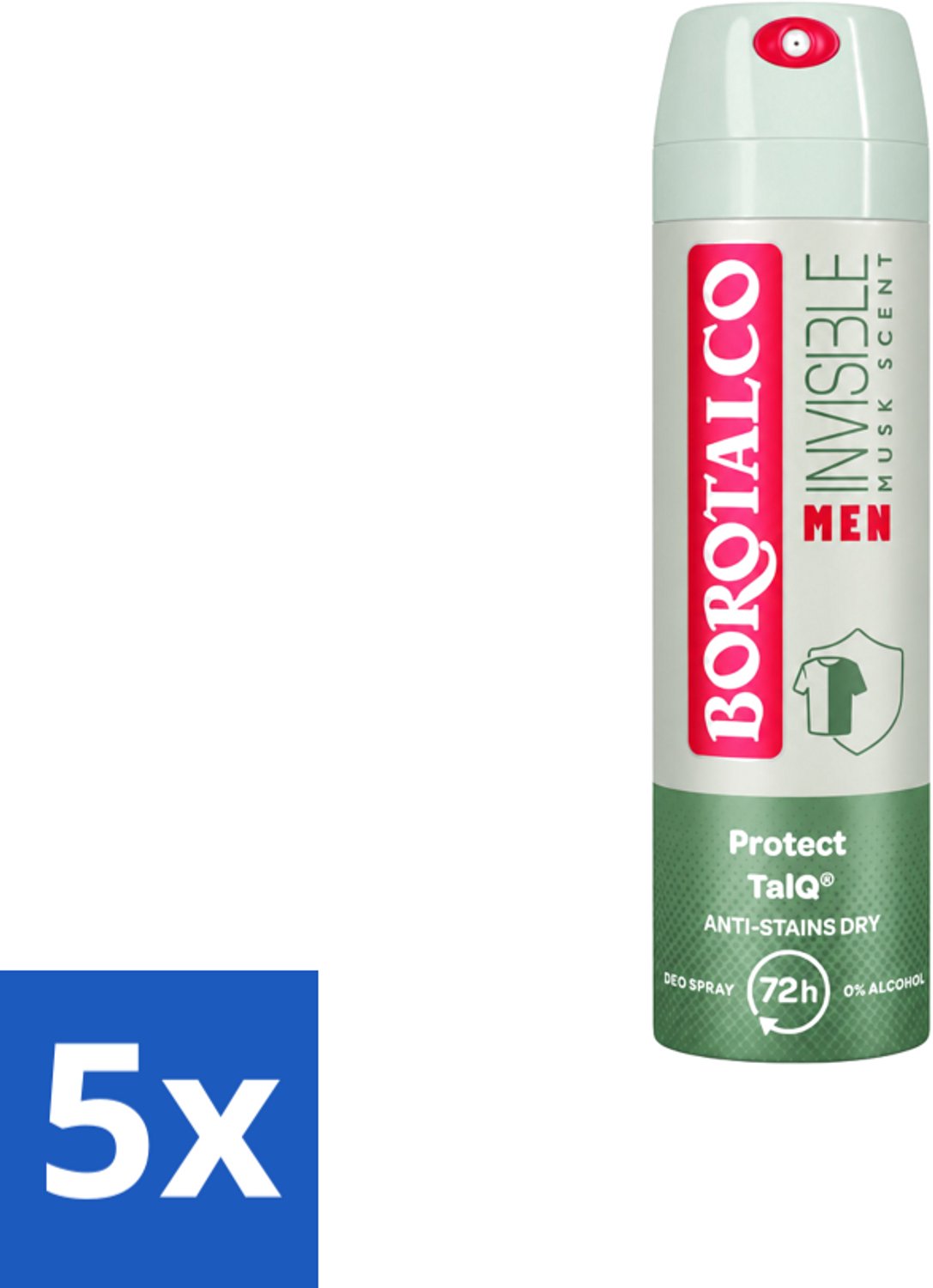 5 x Borotalco – Deodorant Spray – Men Musk Geur – 150 ml - Voordeelverpakking - 5 stuks