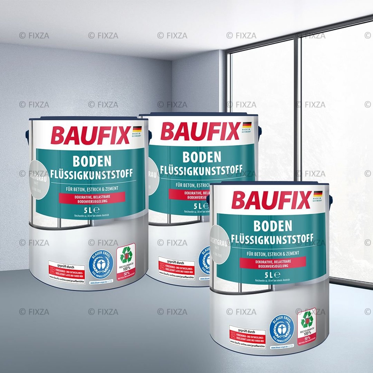 BAUFIX Betonverf vloeren Voordeelverpakking lichtgrijs 45 m²