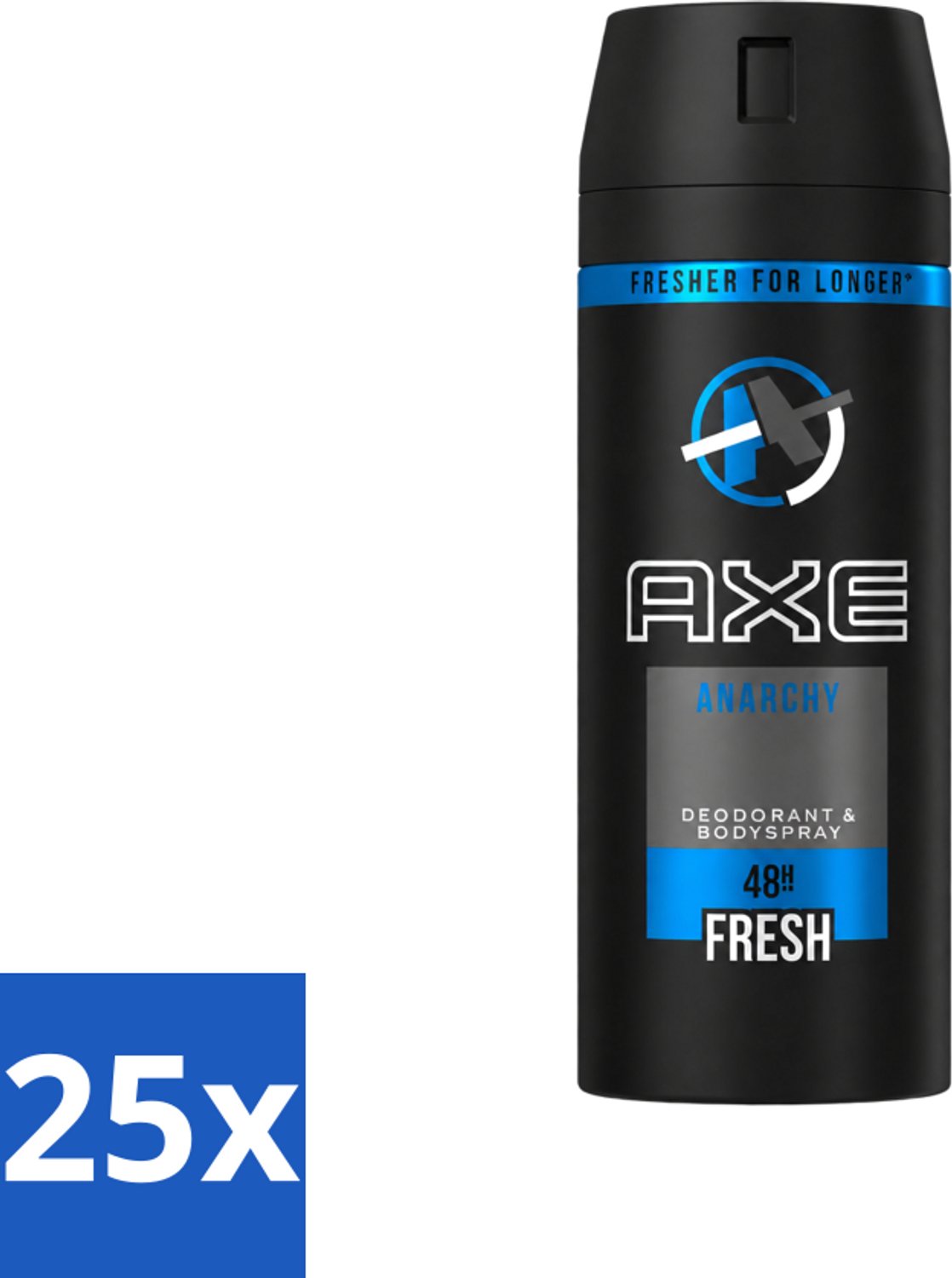 25 x Axe - Deodorant Bodyspray - 48hrs Fresh - Anarchy for Him - 150 ml - Voordeelverpakking - 25 stuks