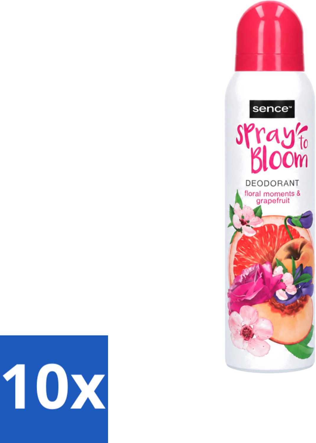 10 x Sence - Floral & Grapefruit - Deodorant - Fris & Fruitig - 150 ml - Voordeelverpakking - 10 stuks