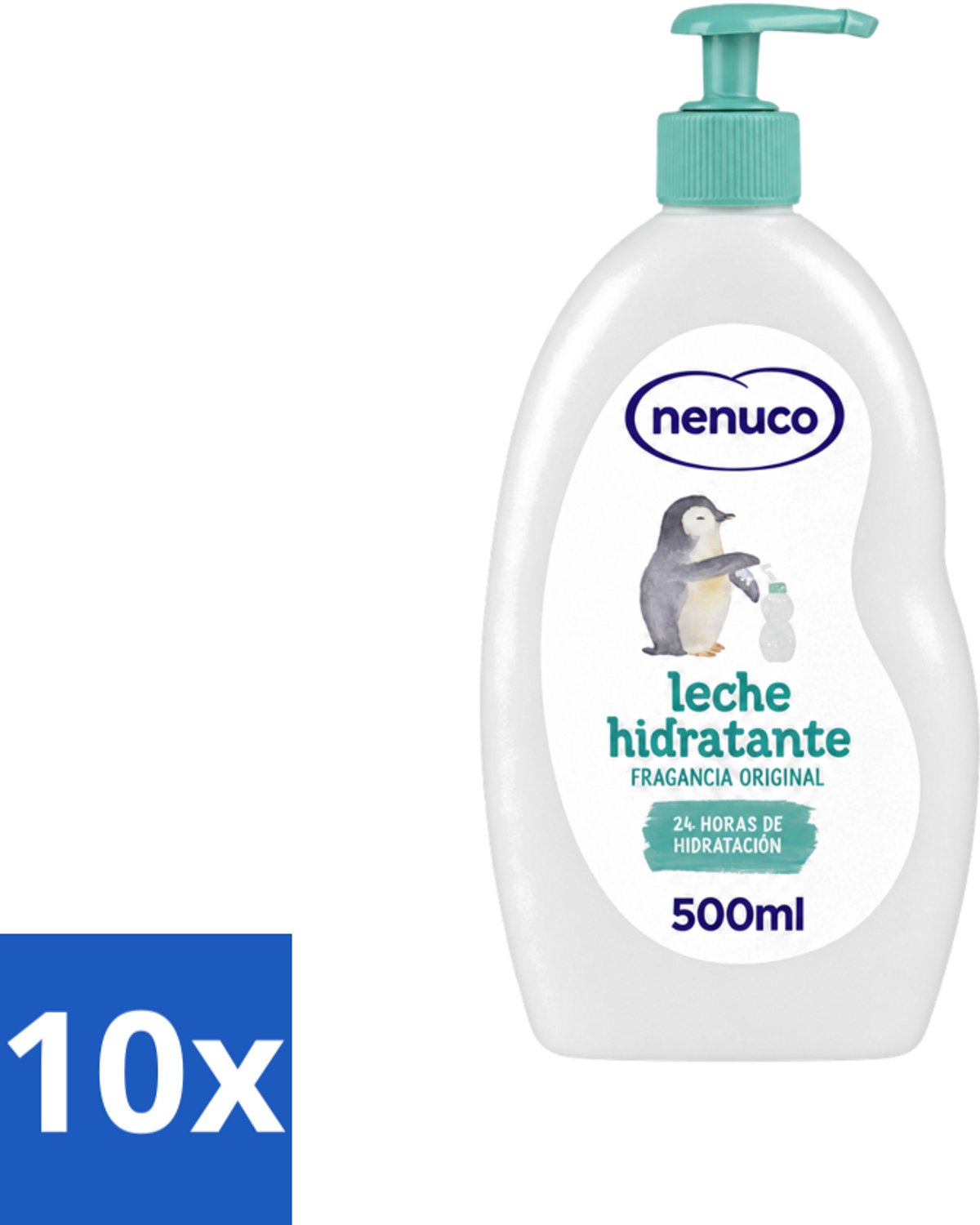 10 x Nenuco - Bodymilk - Verzorgende Bodylotion - Hydraterend - Met Pomp - 500 ml - Voordeelverpakking - 10 stuks
