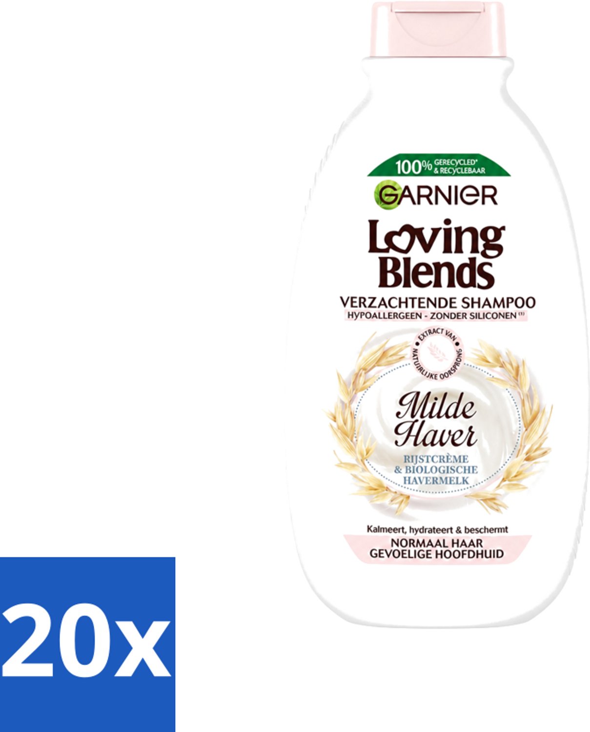 20 x Garnier - Loving Blends - Shampoo - Milde Haver - Normaal Haar & Gevoelige Hoofdhuid - 300 ml - Voordeelverpakking - 20 stuks