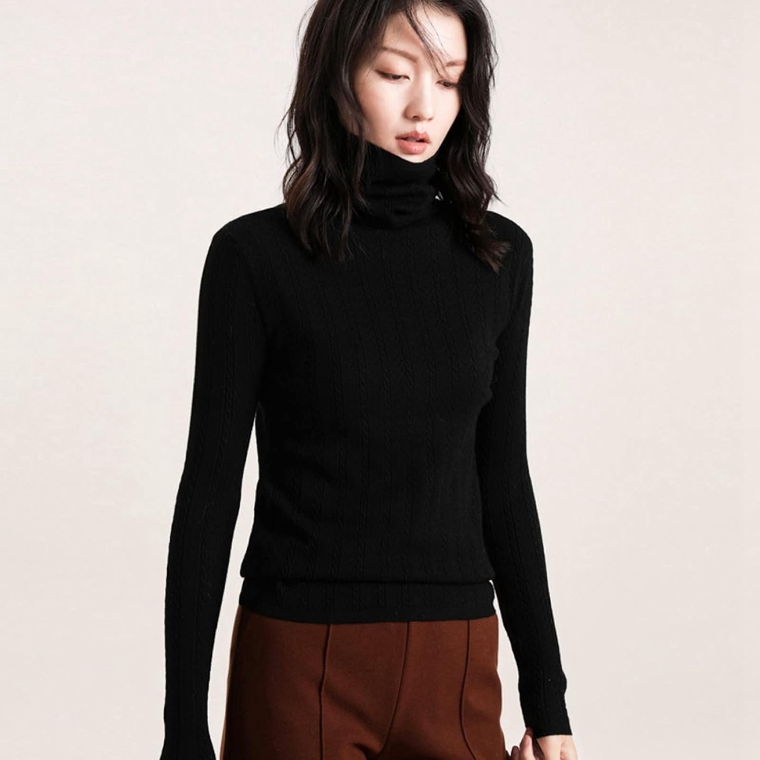 Coltrui - Lente Herfst Dames Coltrui Kasjmier Trui, Modieus Gebreide Warme Trui Met Lange Mouwen, Casual Streetwear, Elegant Kerst-Nieuwjaarscadeau