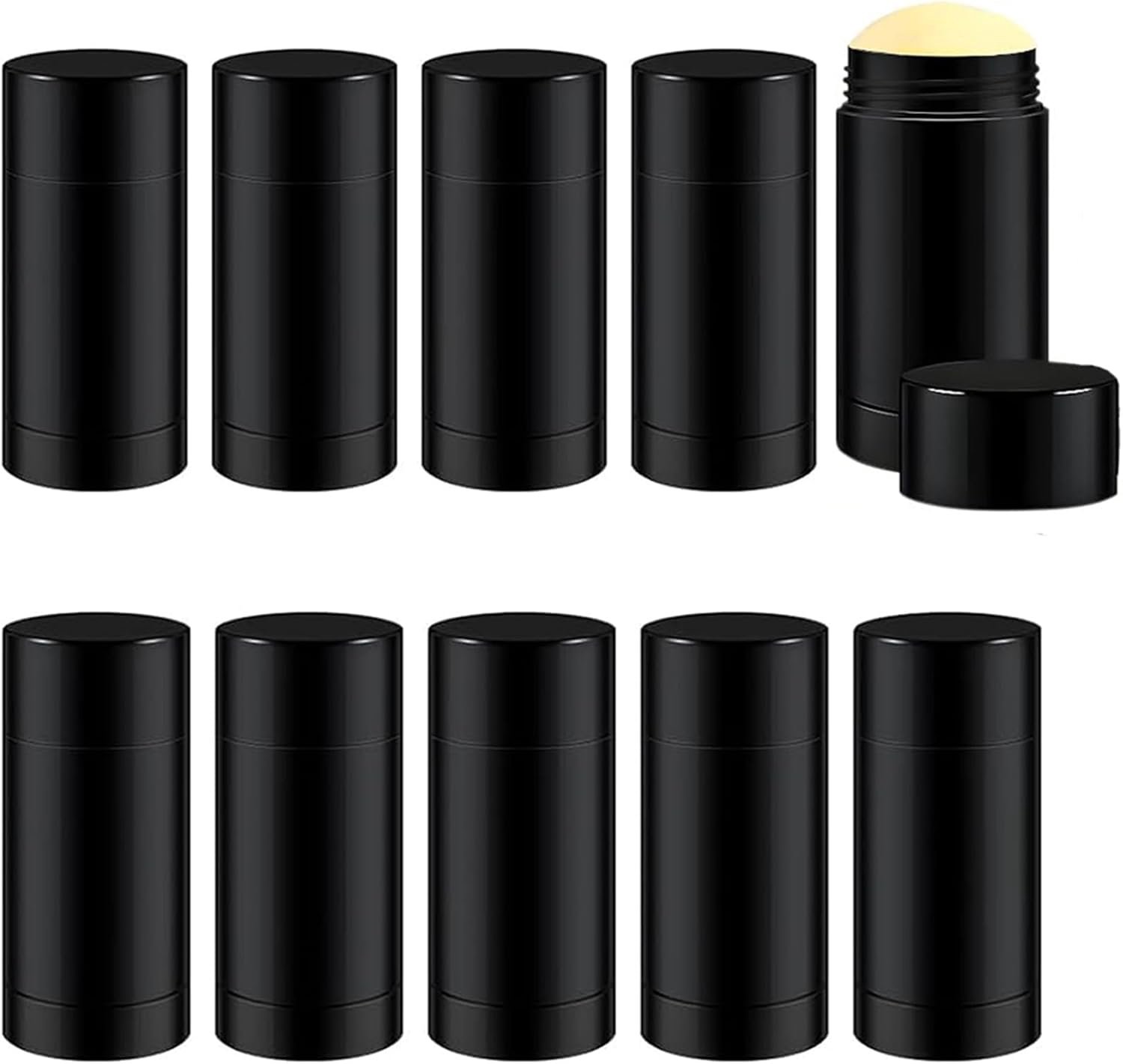 Deodorant Containers 2.5 oz Twist Up Vulstok Plastic Fles voor DIY Lippenstift Krijt Chapstick (zwart)
