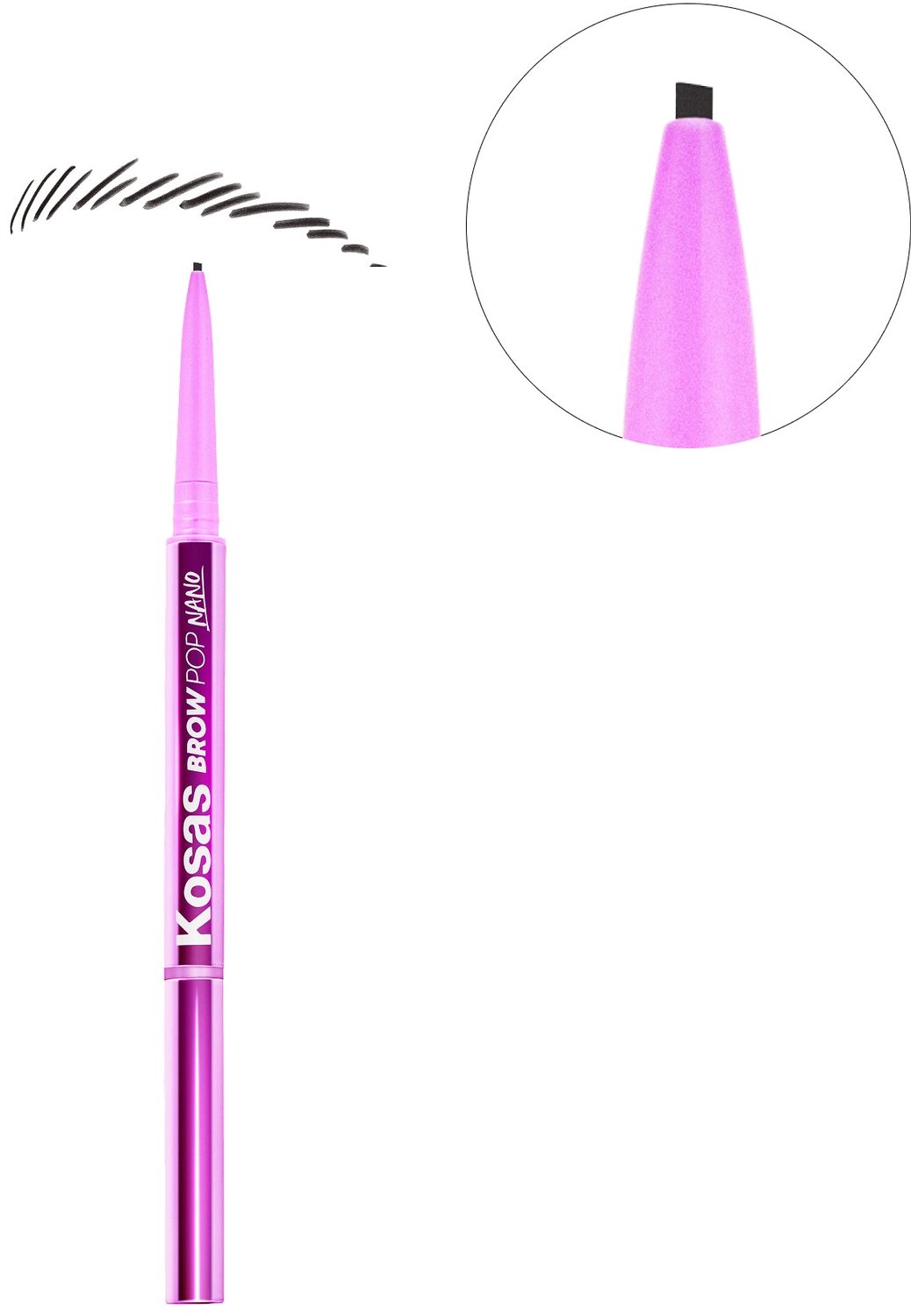 Kosas - Brow Pop Nano Ultra-Fine Detailing Brow Pencil - Wenkbrauwpotlood 0,03 g - Black
