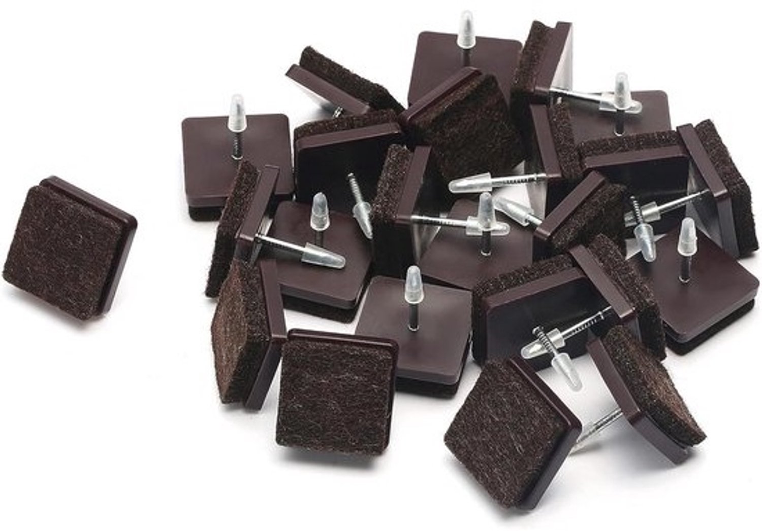 Meubelviltpads - Stoelglijders en vloerbeschermers - Vloeren beschermen - Geïntegreerde nagel - 24 stuks - Bruin