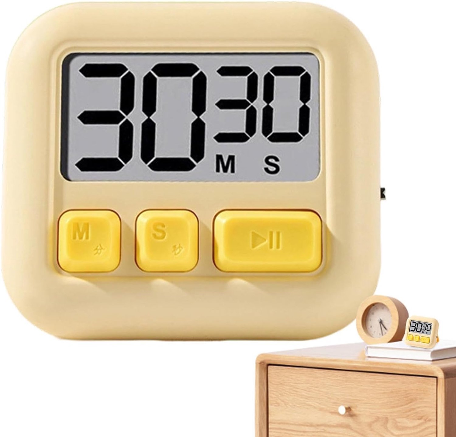 Keukentimer voor koken, magnetisch lcd-display, helder, tweerichting