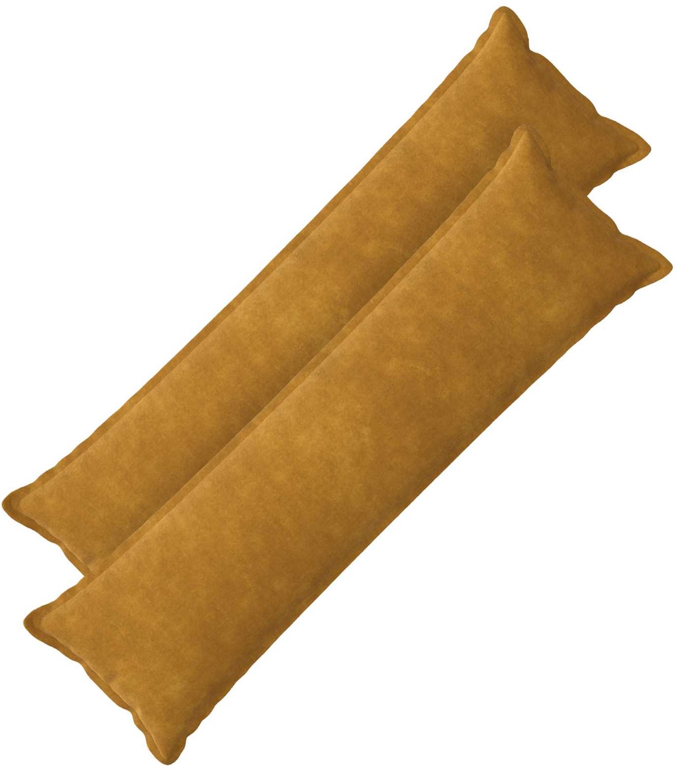 vidaXL Dekenkussen - 2 - st - HOUTEN - Geel - 40 - x - 145 - cm - Microfiber - Fleece