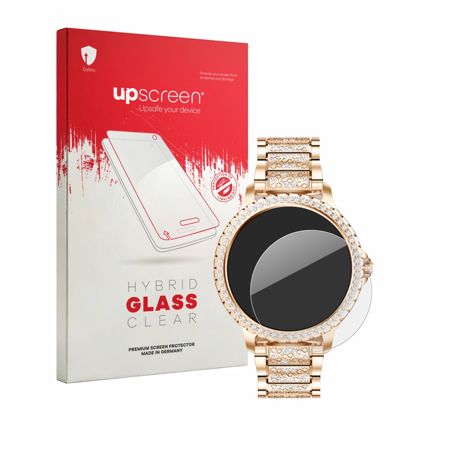 upscreen - Screenprotector voor fitonyo Smartwatch 1.32" - Folie Beschermfolie Beschermglas transparant