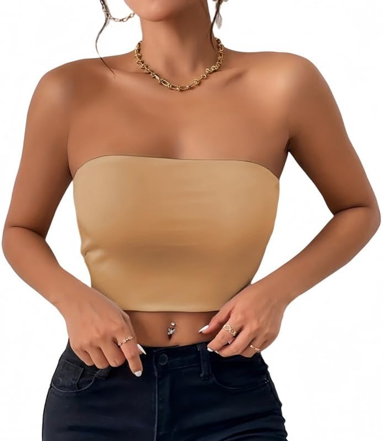 Top voor Vrouwen Zomer Strapless Crop Tops Sexy Mouwloze Bandeau Vest Topjes Zonder Vulling Dames Basic Rekbaar Slank Passend Rugloze Y2K Top Casual Uitgaansoutfit