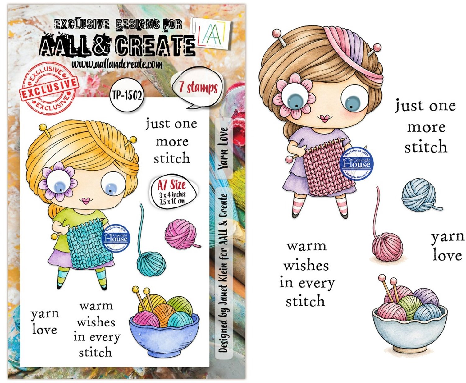 Aall & Create clearstamps A7 - Yarn love