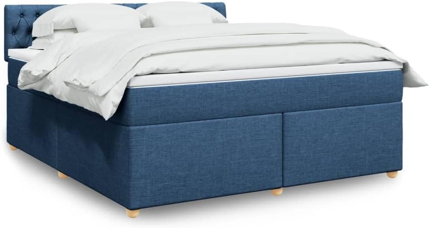 Pocketvering Boxspringbed Blauw 180 x 200 cm