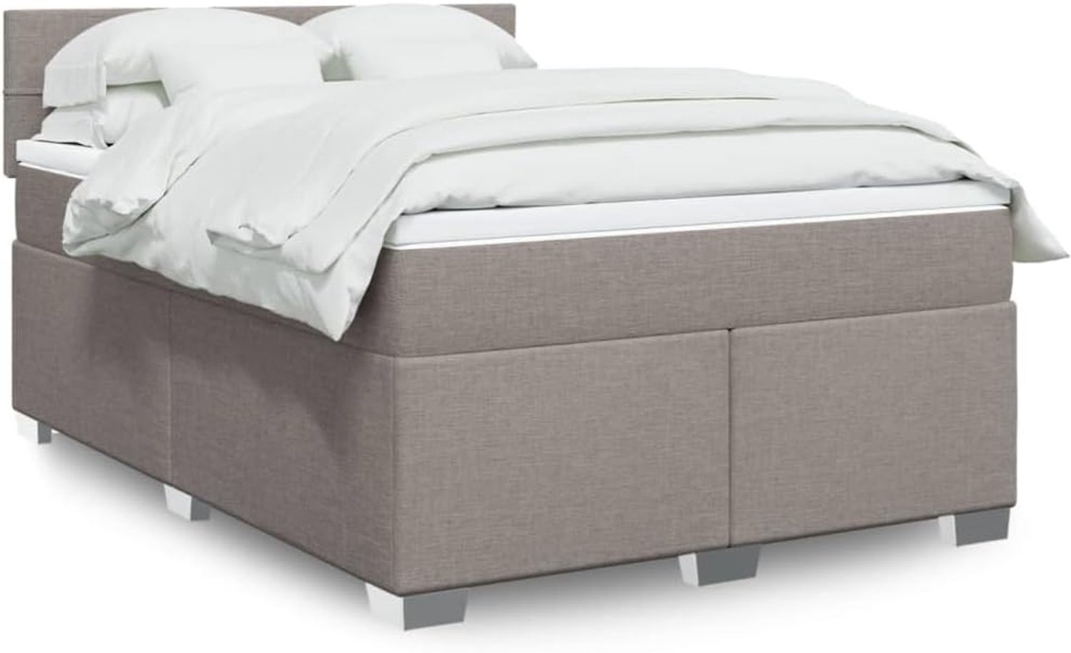 Polyesterweefsel pocketveringmatras boxspringbed taupe 160x200 cm