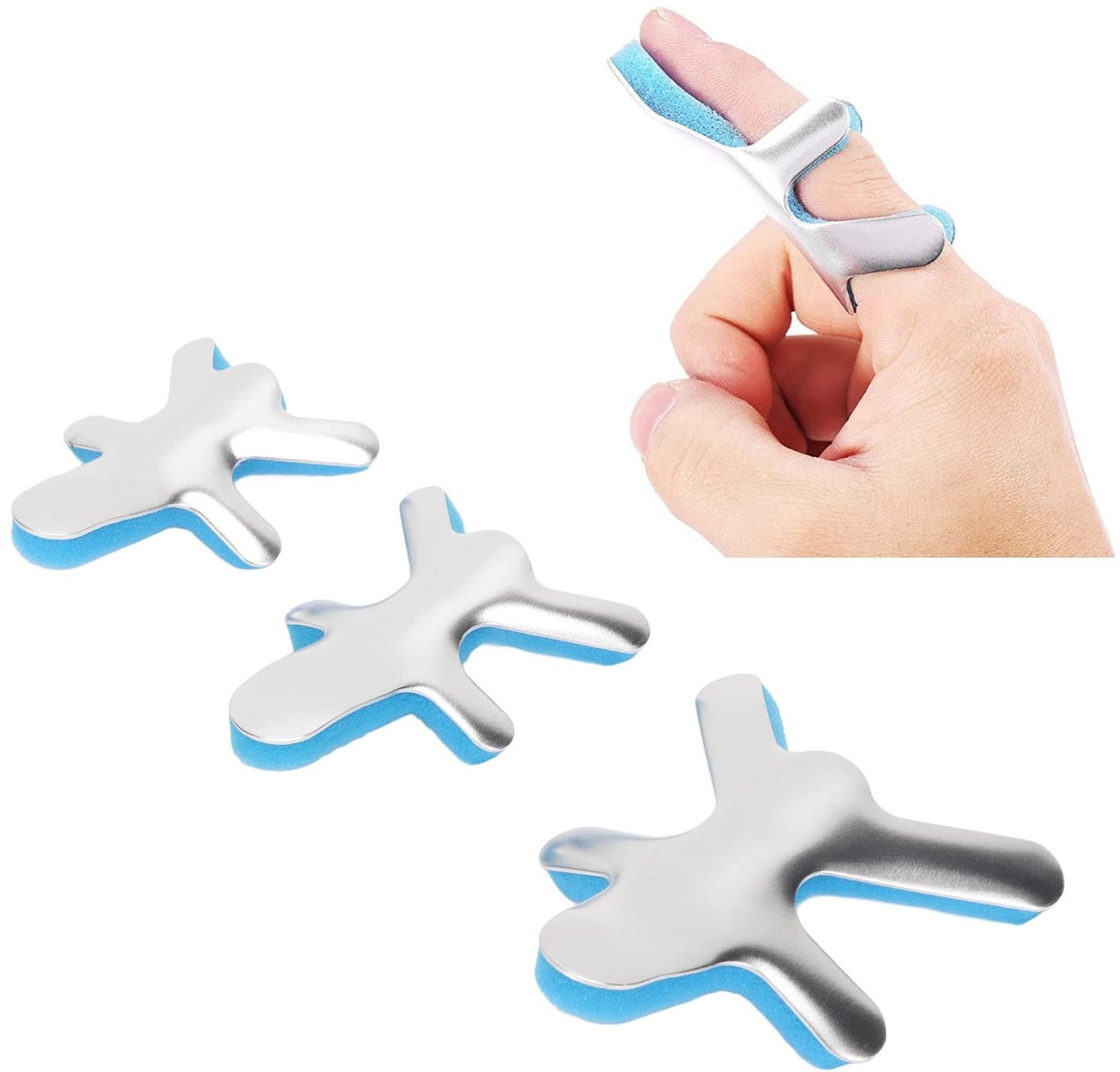 Vingersplint Pijnvermindering - Kikker Type - 3 Stuks - Aluminiumlegering - Ondersteuning - Fixatie - Vingerspalk