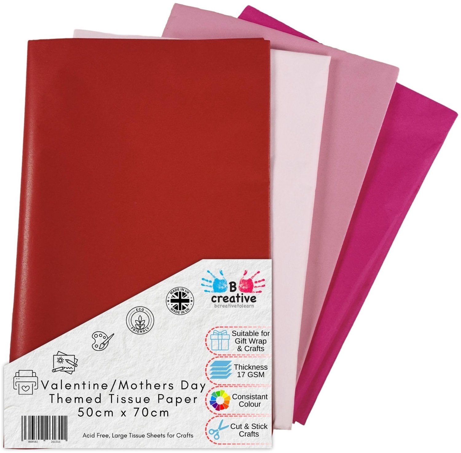Inpakpapier Set voor Valentijn - 20 Grote Vellen in Roze en Rood