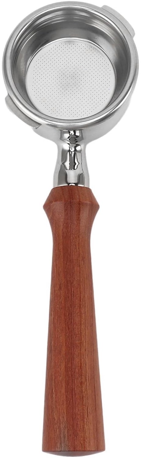 Portafilter 58mm Professioneel Ontwerp - Bodemloze Portafilter - Houten Handvat - Dubbele Oren - Optimale Koffie-extractie - Veilig en Comfortabel Gebruik - Koffiefilter