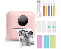 QIN® Fotoprinter voor Smartphone - Fotoprinter - Polaroid Printer Smartphone - Roze - 4x8x8cm