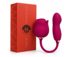 Roos Vibrator 2-in-1 – Luchtdruk & Stotende Vibrator – Clitoris Stimulator & G Spot Vibrator – Vibrators voor Vrouwen – Sex Toys voor Vrouwen