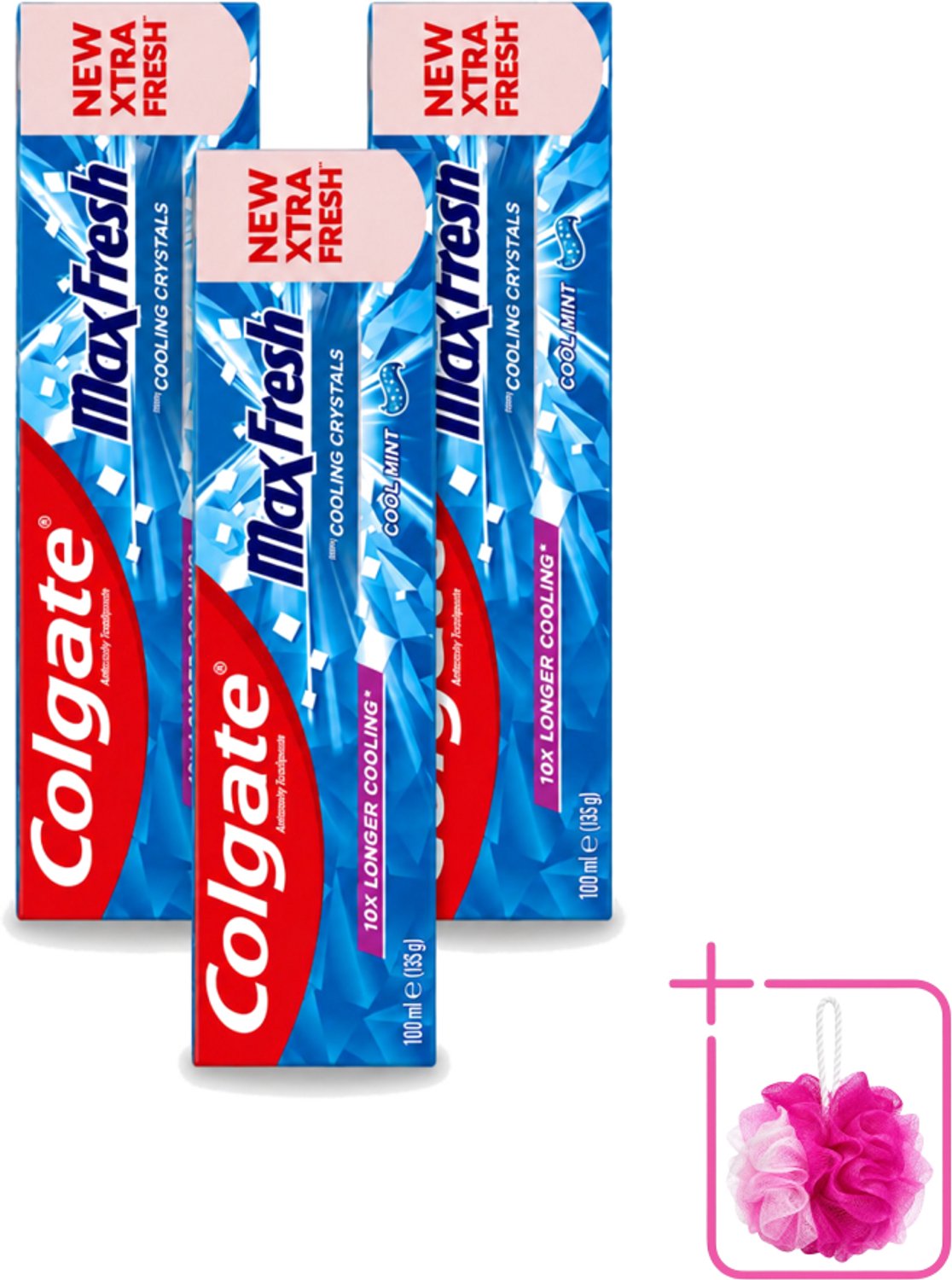 3 x Colgate - Max Fresh - Cool Mint - Tandpasta - 100ml - Bulkverpakking - Tandpasta - Douchemop - Frisse adem