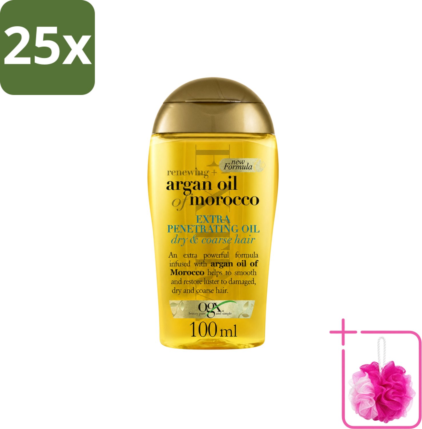 25 x OGX – Haarolie – Argan Oil of Morocco Extra Penetrating – Verzorgend - Bulkverpakking - Haartype - Douchemop - Haarherstel
