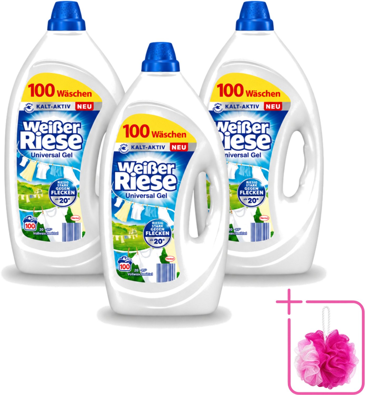3 x Witte Reus - Gel - Vloeibaar Wasmiddel - Witte Was - 100 Wasbeurten - Bulkverpakking - Wasmiddel - Douchemop - Witte Reus
