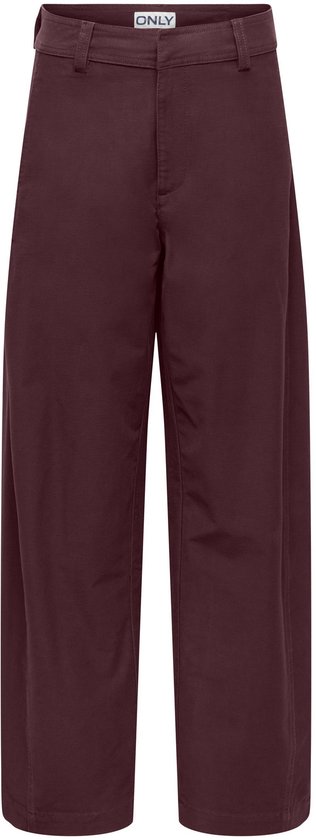 Bordeauxrode ONLY barrel-fit broek met tailleband, riemlussen en ritssluiting.