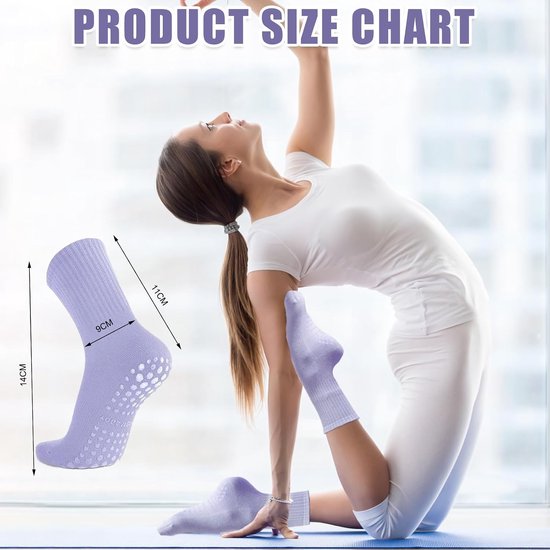 6 Paar Dames Antislip Sokken - Pilates, Yoga, Dans & Fitness — afbeelding 5