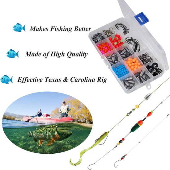 Visset: Texas & Carolina Rig Looslood, Haken, Kralen & Swivels - 35-389 Stuks — afbeelding 3