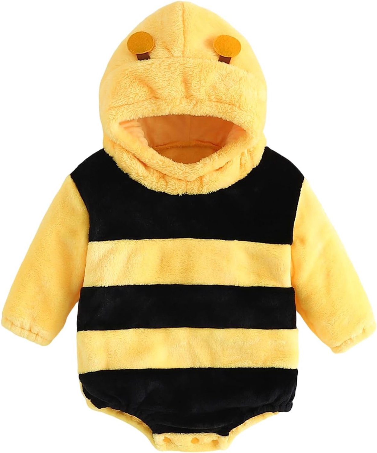 Onesie met dieren, uniseks, met capuchon, lange mouwen, van warm fluweel, voor de winter (0-24 maanden)