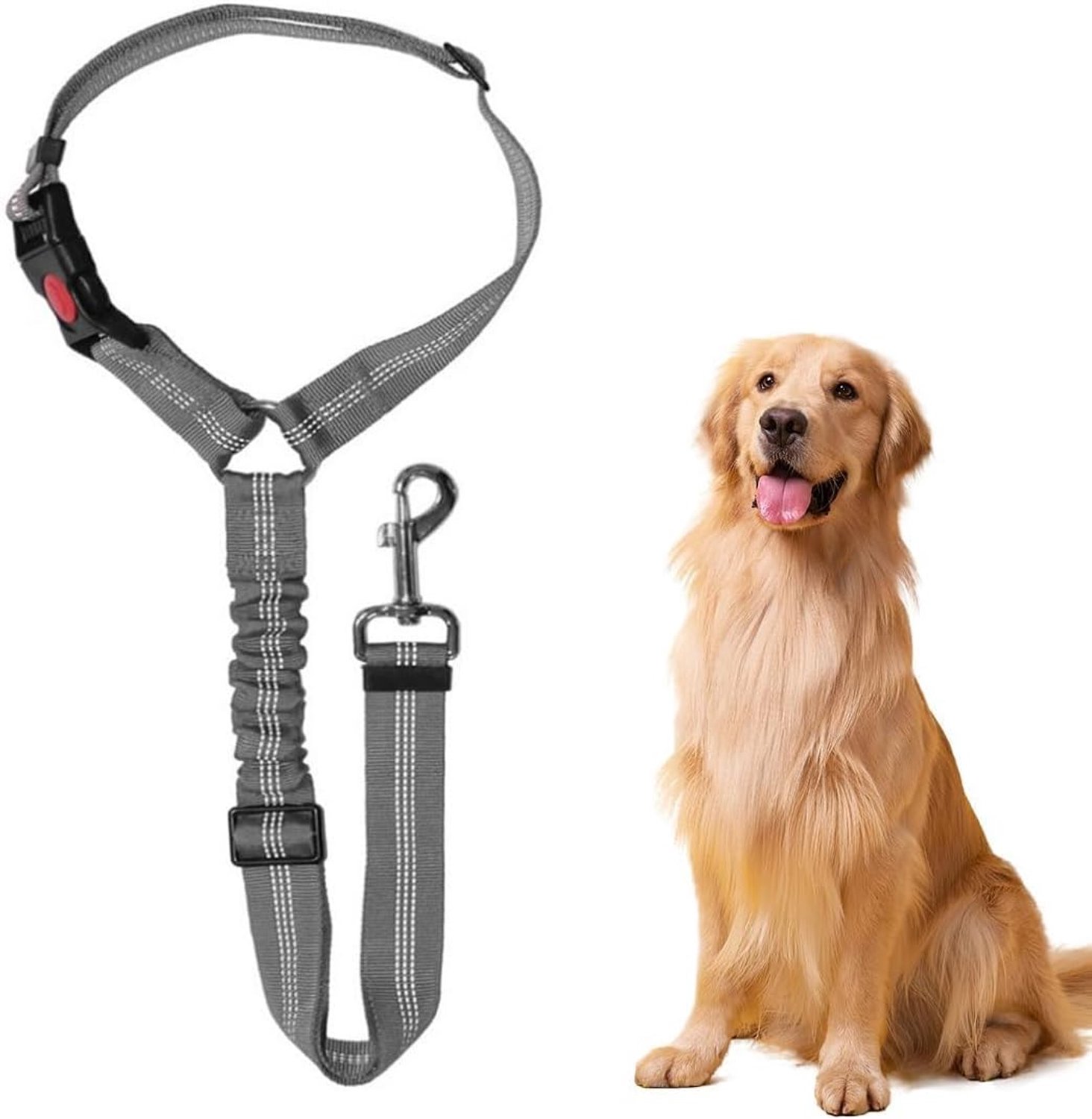 Veiligheidsgordel hond auto hoofdsteun, veiligheidstuigje hond, hondenveiligheidsgordel, hondenveiligheidsgordel, hondenveiligheidsgordel met elastiek voor kleine honden