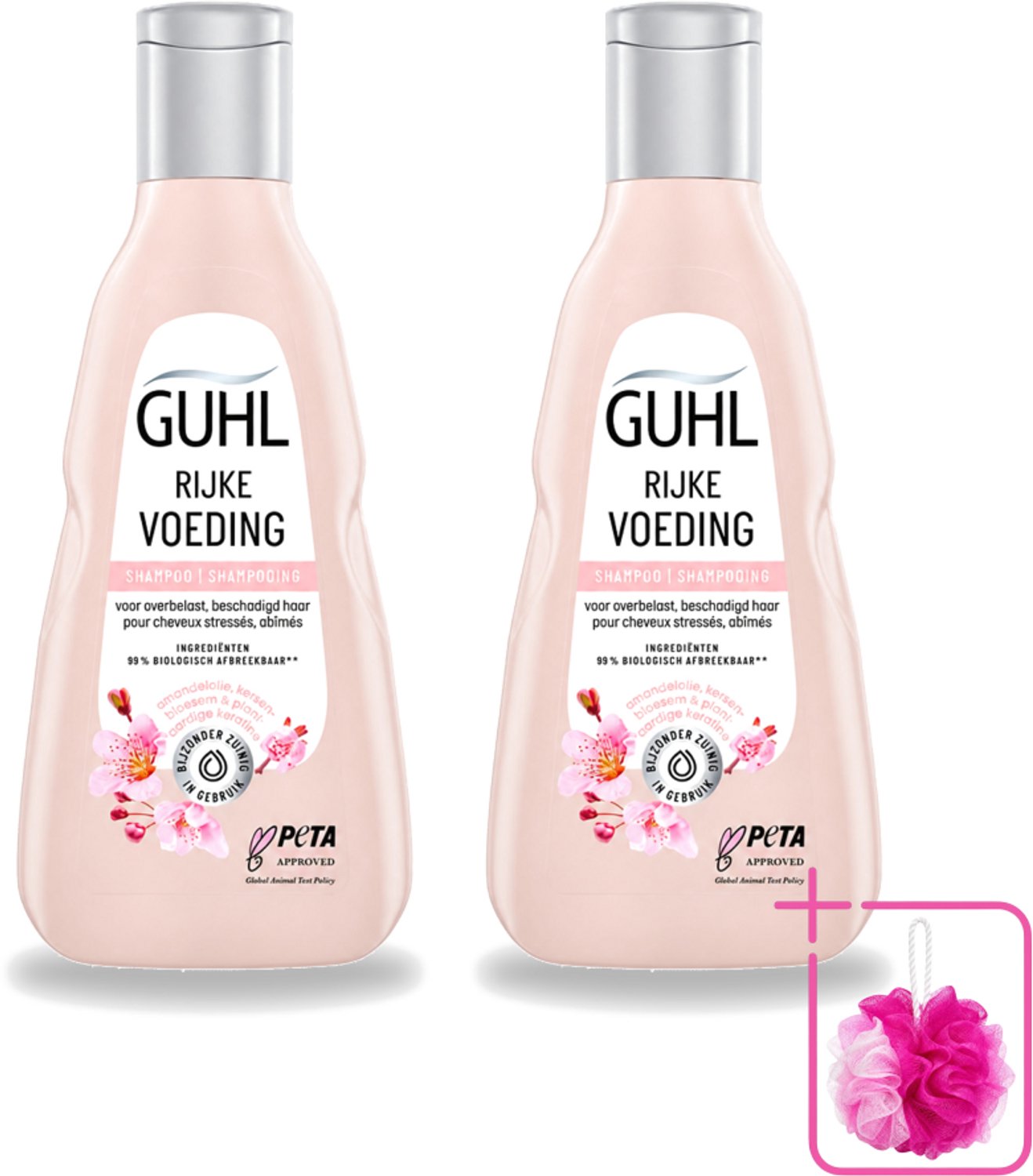 2 x Guhl - Shampoo - Rijke Voeding - 250 ml - Bulkverpakking - Voedend haarshampoo - Douchemop - Droog haar