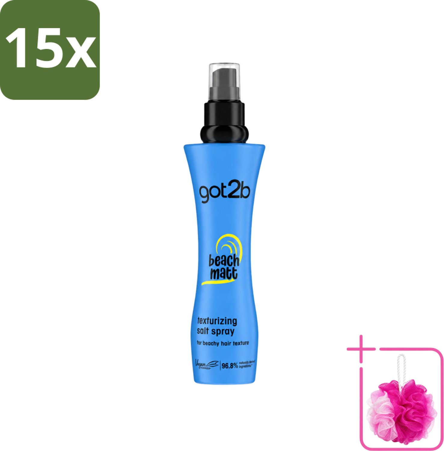 15 x Got2B - Salt Spray - Beach Babe - 200 ml - Bulkverpakking - Strandlook - Douchemop - Zout spray