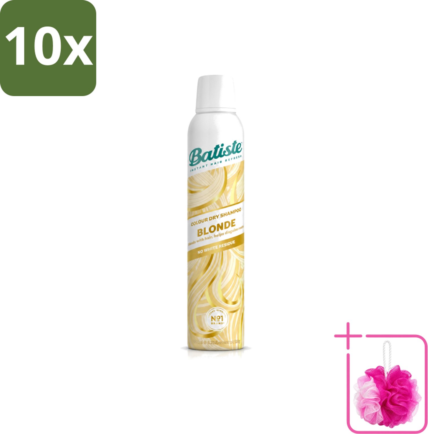 10 x Batiste - Hint of Colour Light Blond - Droogshampoo - Verfrist en Verlevendigt Lichtblond Haar - 200ml - Bulkverpakking - Lichtblond haar - Douchemop - Droogshampoo